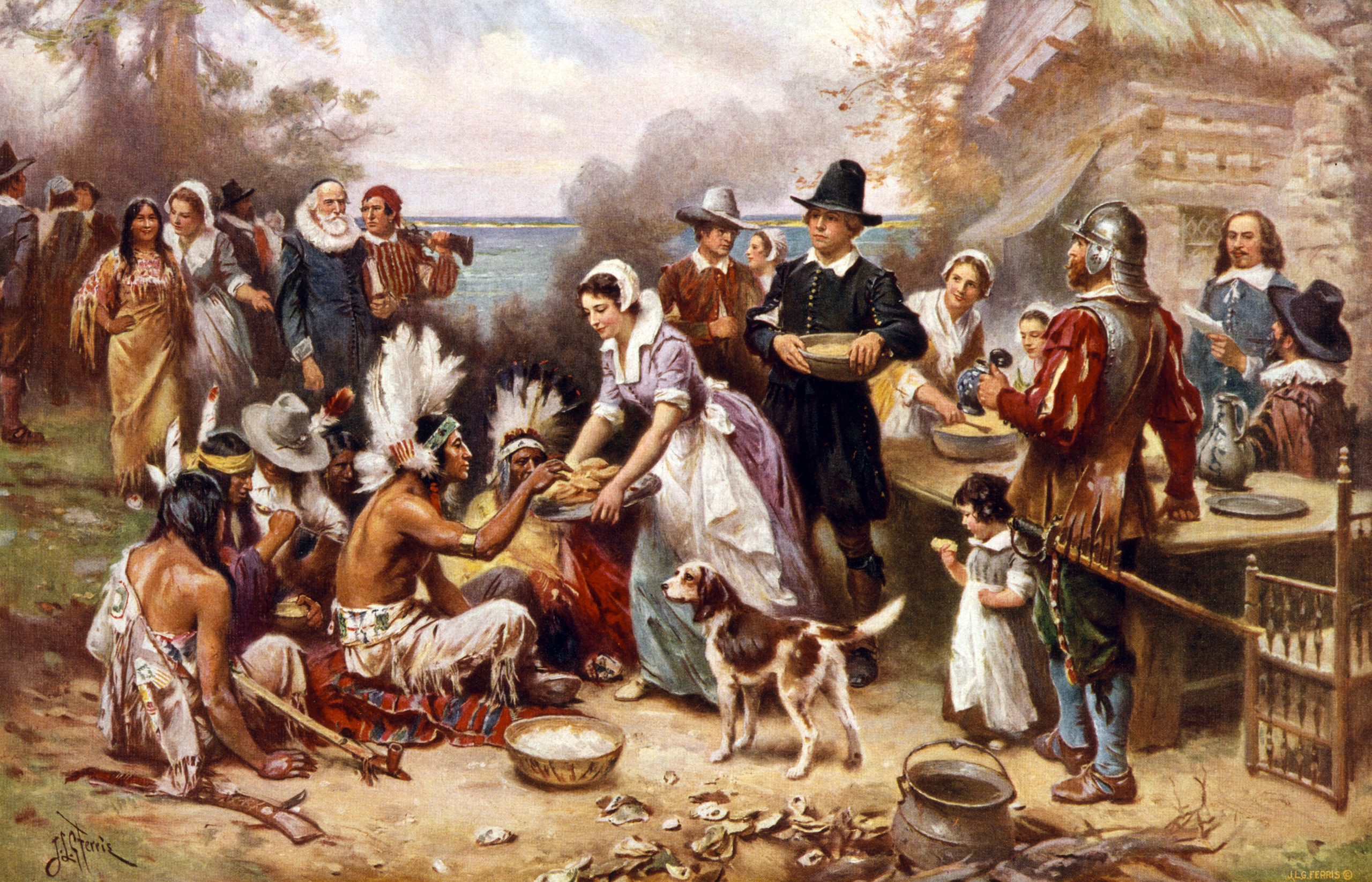 The First Thanksgiving 1621 Pilgrims And Natives Gather To Share Meal The Roosevelt Review